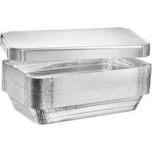 Diplastible Full-Size Disposable Food-Safe Aluminum Pans With Aluminum Lids 21” x 13” x 3”