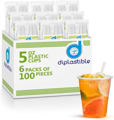 Diplastible 5 Ounce Clear Plastic Cups