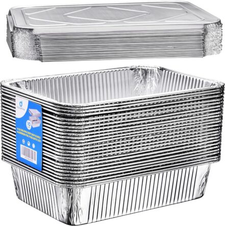 11x7 Disposable Aluminum Pans with Covers
